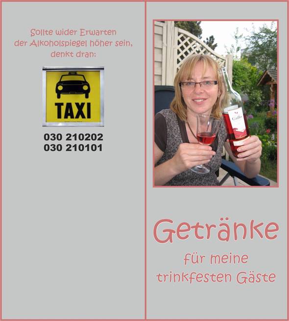 Speise-, Menü- und Getränkekarten